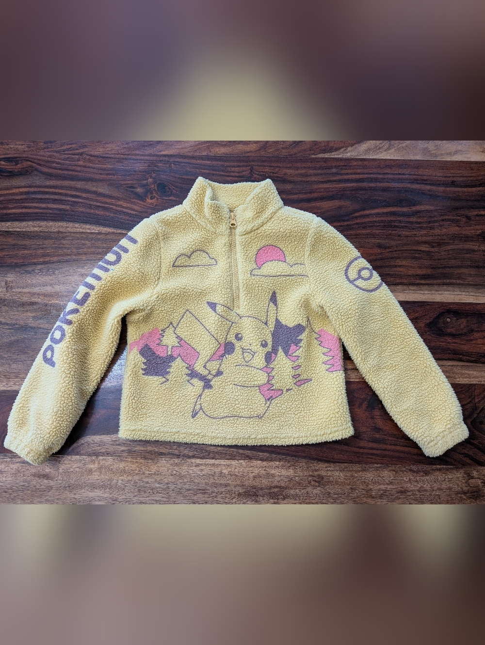 Kids' Yellow Pikachu Sherpa Pullover